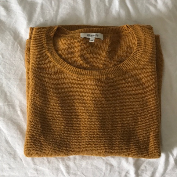 Madewell | Crewneck Knit Sweater in Mustard Yellow Size Small - Picture 2 of 4